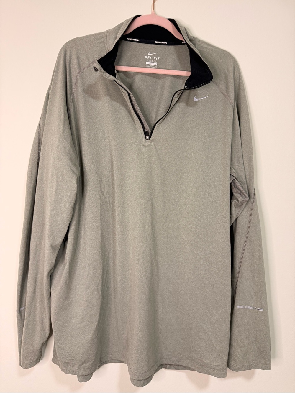 Nike Dri-FIT Sage Green/Black Quarter-Zip Pullover